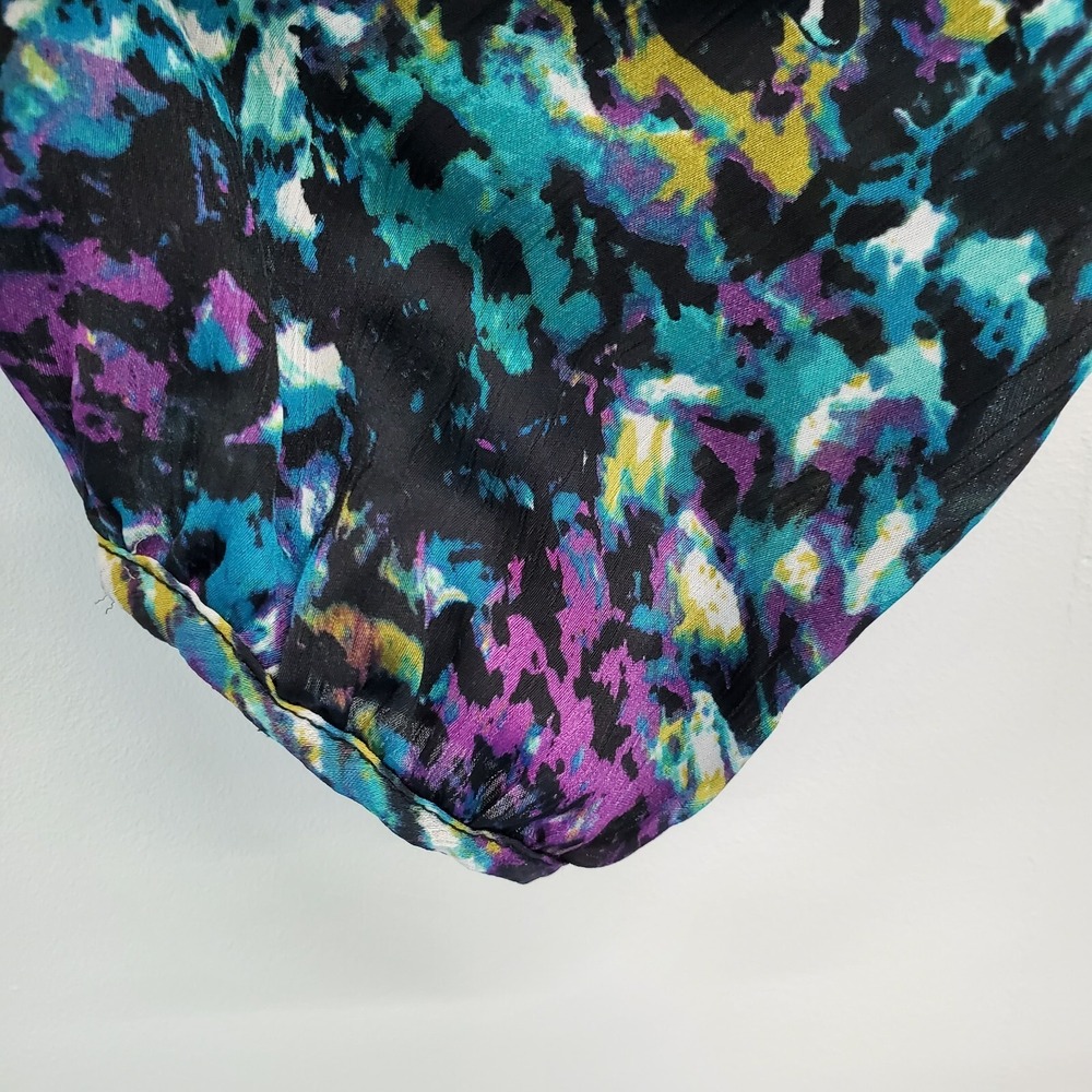 Fashion Bug Peplum Blouse Floral Chiffon Button Front Boho Top L - Picture 10 of 15